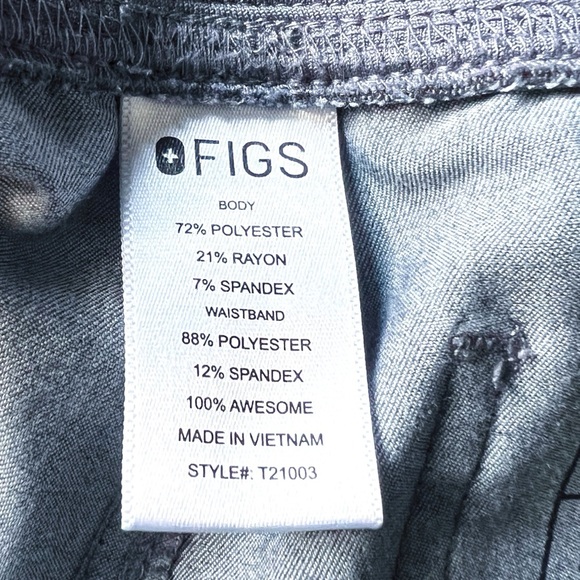 Figs Women’s Graphite Gray High Waisted Livingston Scrub Pants Size M GUC Nurse - Picture 7 of 7